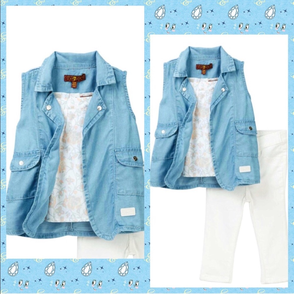 ▪️Bluejean Baby ~ Vest, Tank Top and Denim Set - Picture 1 of 5